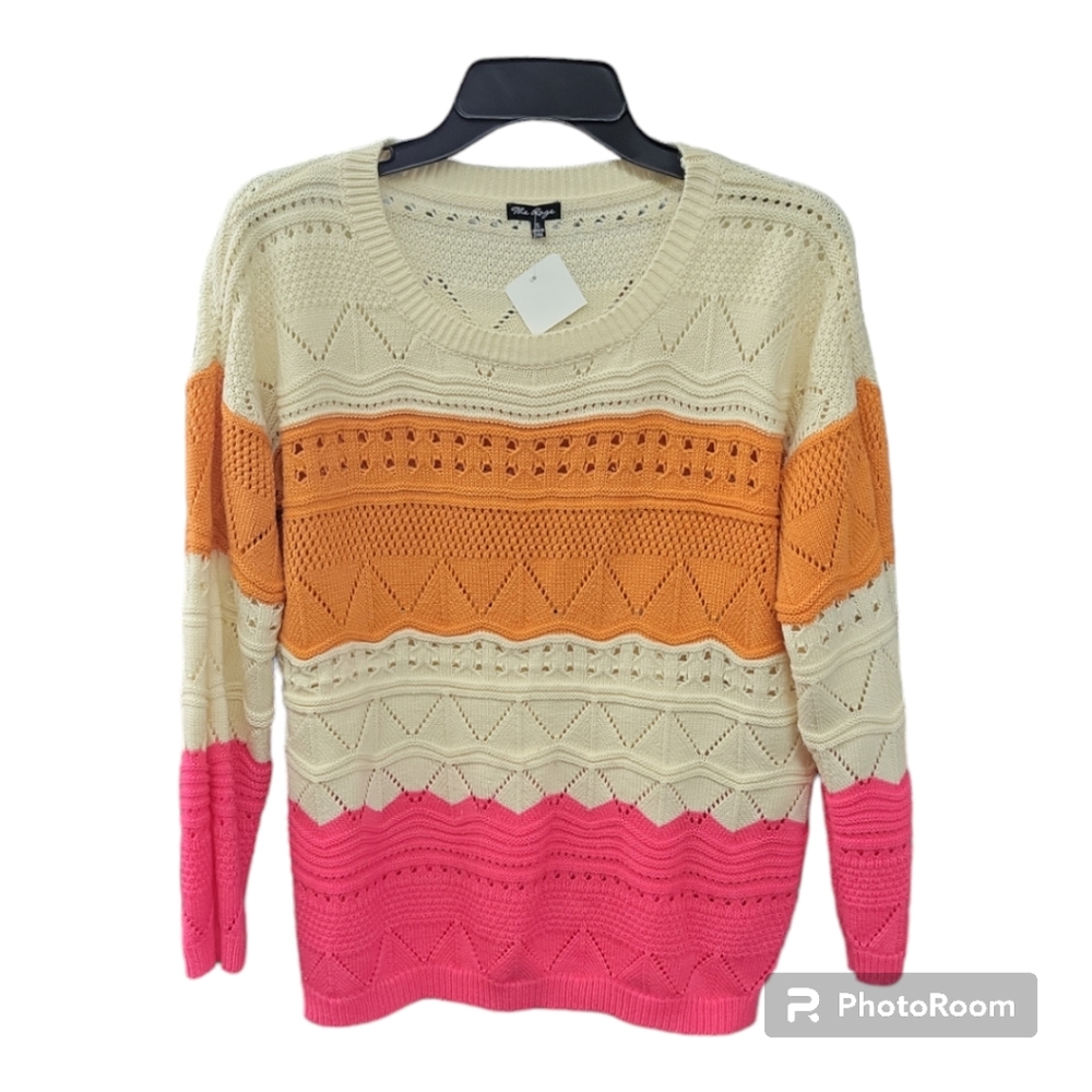 The Rage Stripped Knit Sweater Size Small